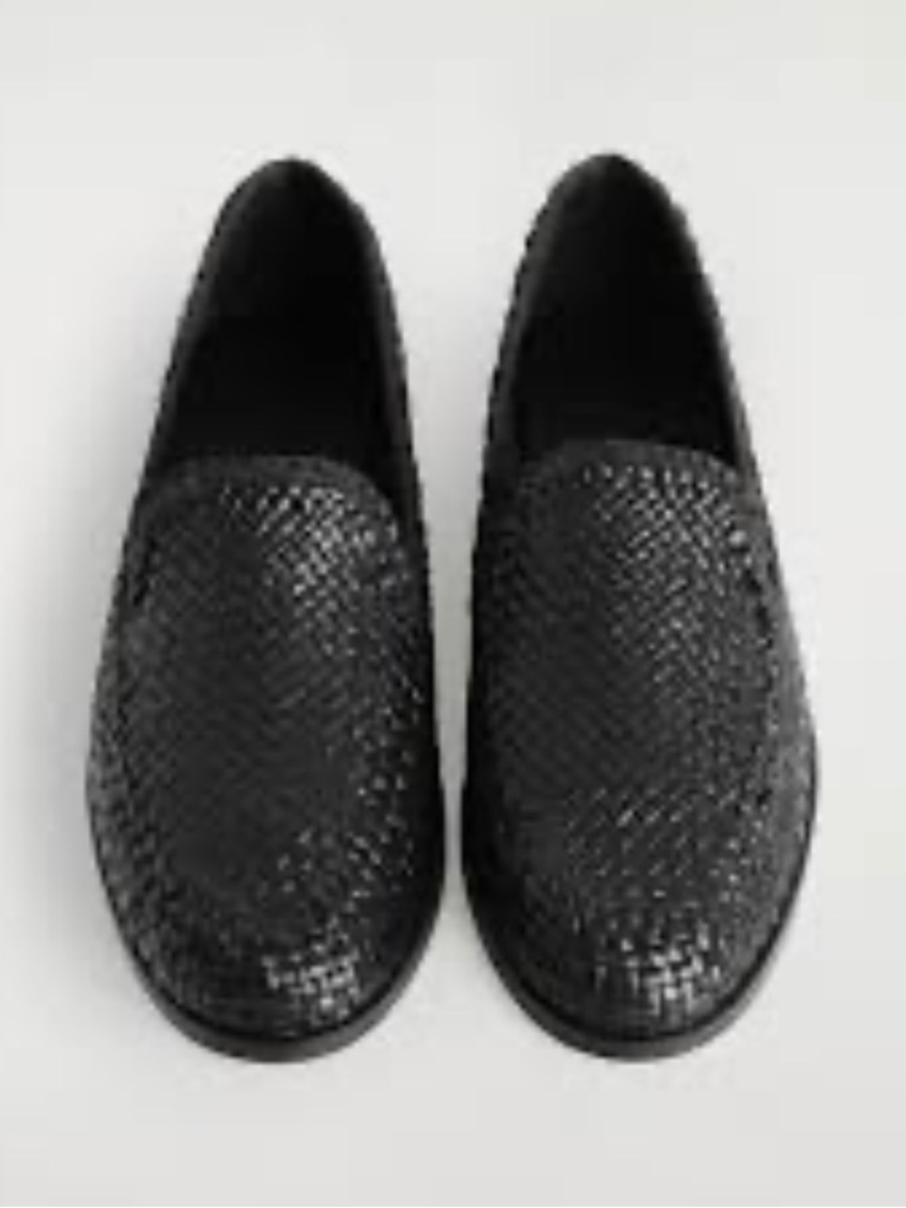 COS Black Woven Leather Loafers